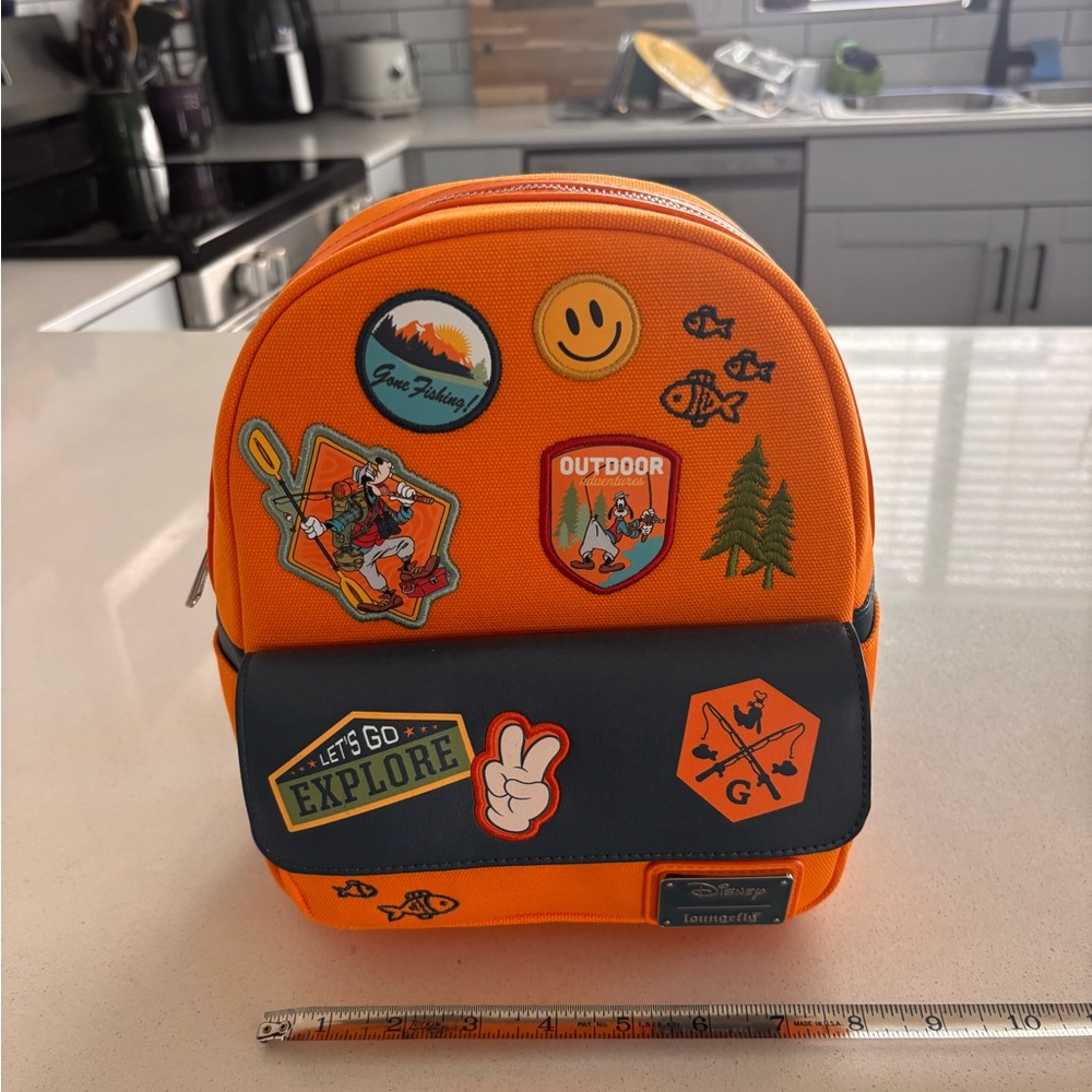 Loungefly Orange and Black Adventure Backpack Goofy